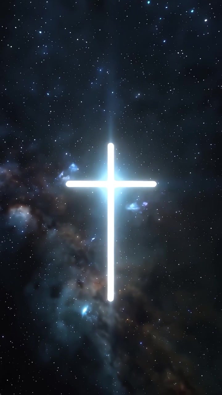 Christian Cross Heavenly Light Worship Background 4K