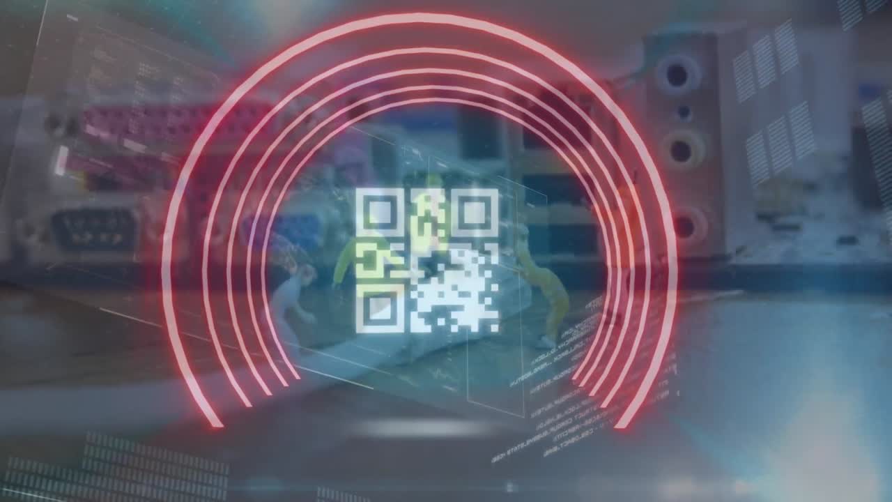 Animation of qr code and data processing over server
