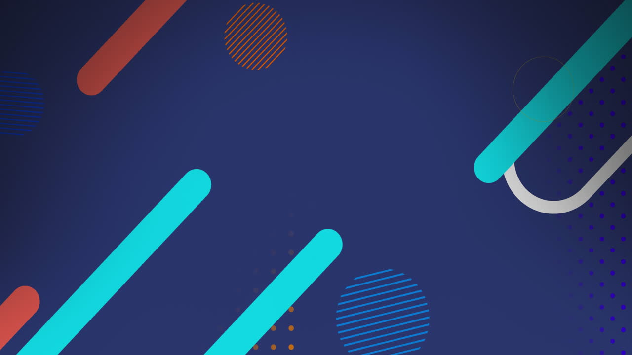 animación de formas abstractas multicolores que se mueven sobre un fondo púrpura