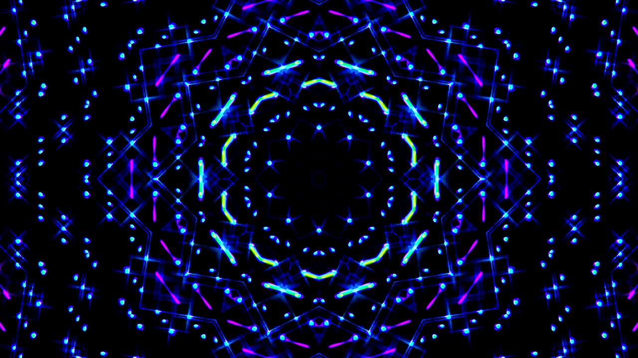 hermoso caleidoscopio abstracto brillante colorido conjunto de luz movimiento suave