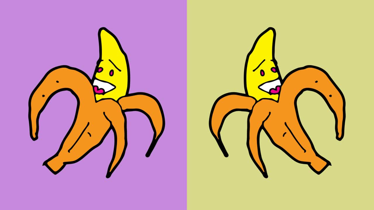 Disegno di bambini su sfondo pop art senza cuciture a tema banana