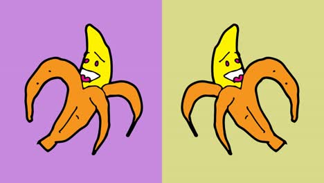 kids drawing pop art seamless background with theme of banana