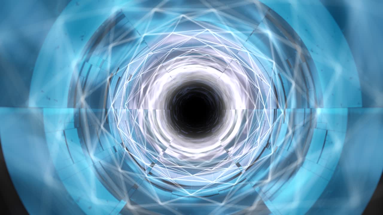 모양과 함께 추상적인 터널 다채로운 루프 애니메이션