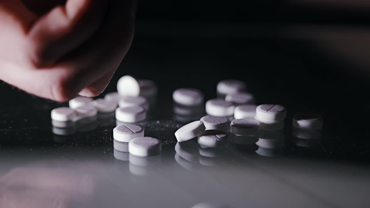 Scena simbolica di pillole utilizzate per resistenza, concentrazione e veglia nelle operazioni