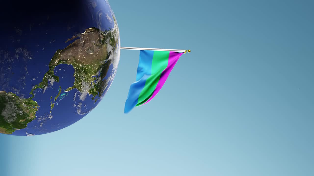 파란색 배경 애니메이션 비디오 4k에서 움직이는 느린 동작 다성  ⁇ 발