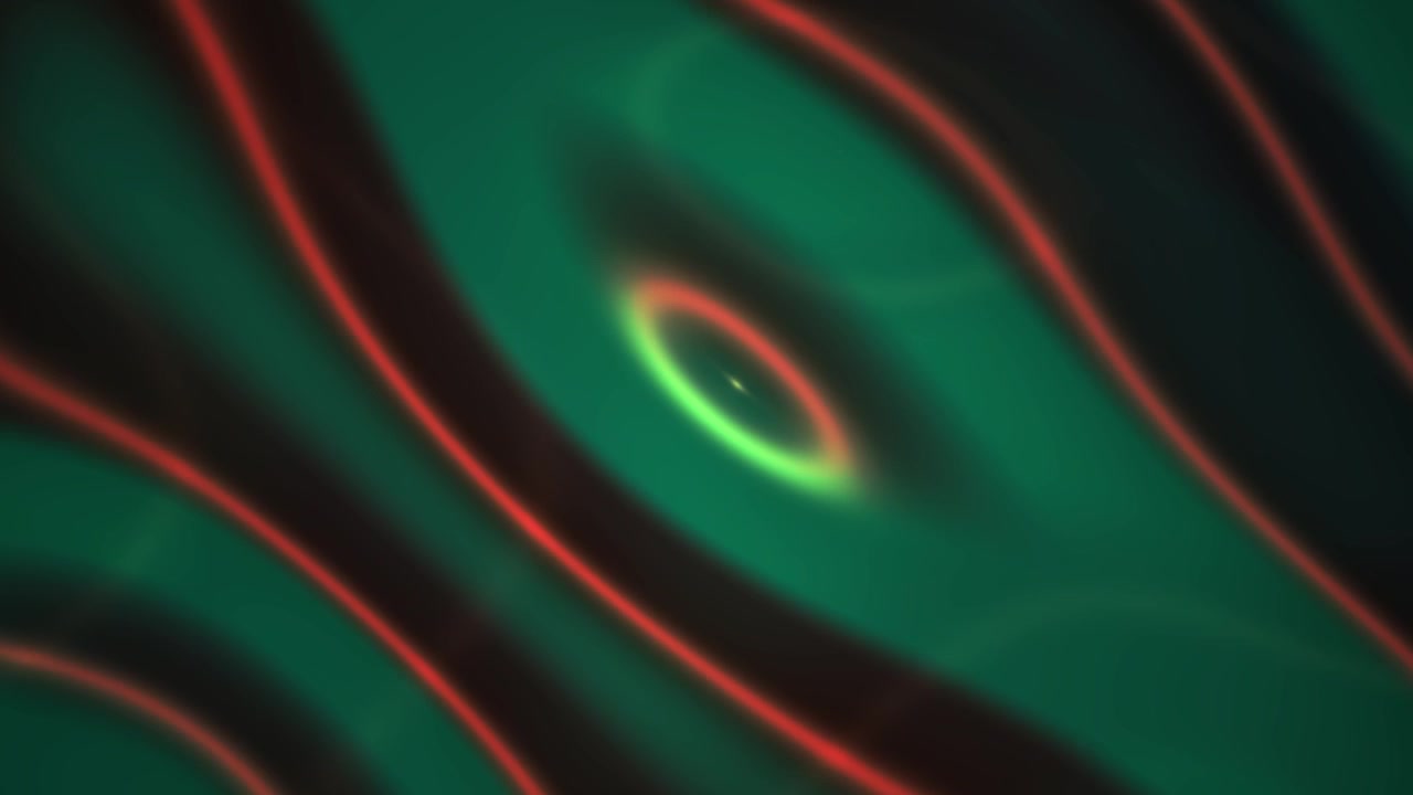 Abstract Motion Background with Glowing Green and Red Wavy Lines