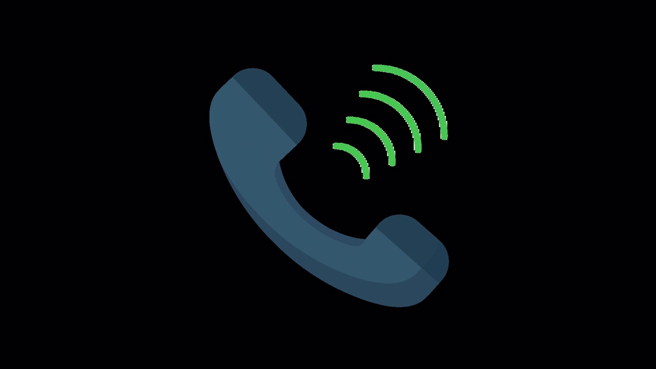 Animasi Ikon Telepon Berdering di Latar Belakang Hitam