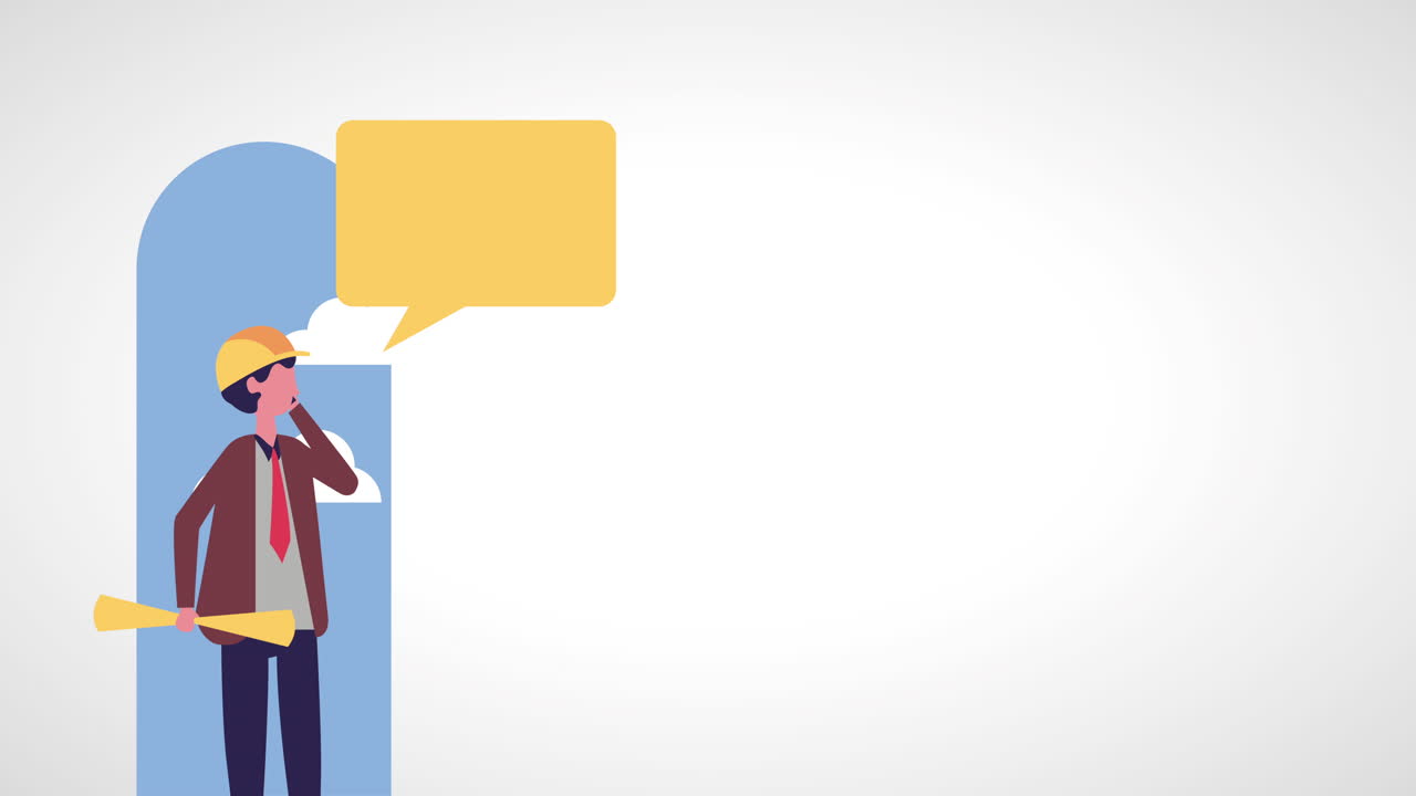 celebración del día del trabajo de los estados unidos con el arquitecto hablando