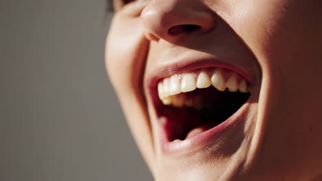 close-up of a woman laughing