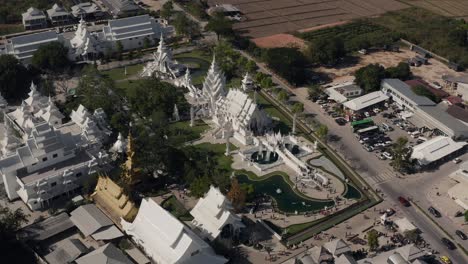 drone footage wat rong khun thailand white temple