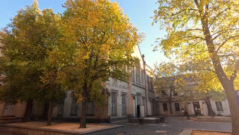 sunny day at melbourne university courtyard