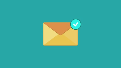 email message animation with symbol of notification. mail envelope with information sign. receiving message notifications. new messages on envelope icon. notification on email box. alpha channel. 4k.