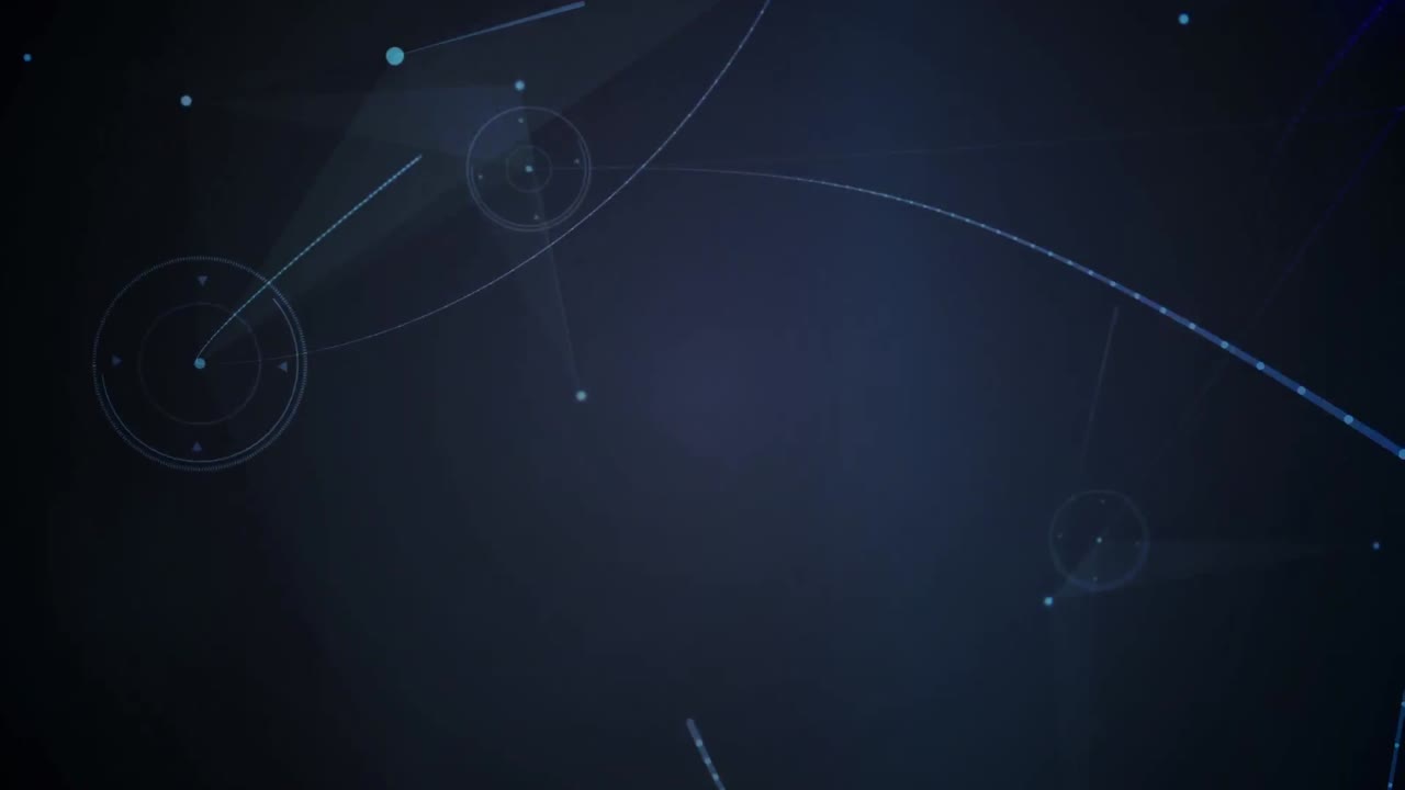animación de la red de conexiones y punto de luz brillante contra fondo azul