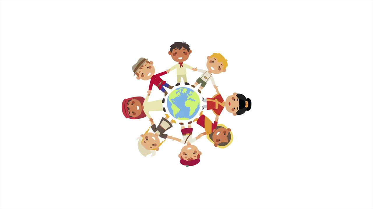 niños de diferentes culturas tomados de la mano en todo el mundo