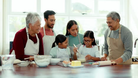 grandparents, kids and family baking