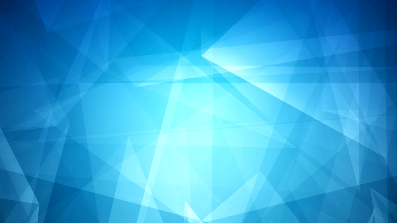 Sfondo blu 4k astratto, luminoso, futuristico, geometrico, con triangoli, a tema rete, tecnologia, scienza e celebrazione, in loop.