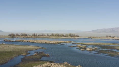 powell slough wetlands by utah lake in orem, aerial