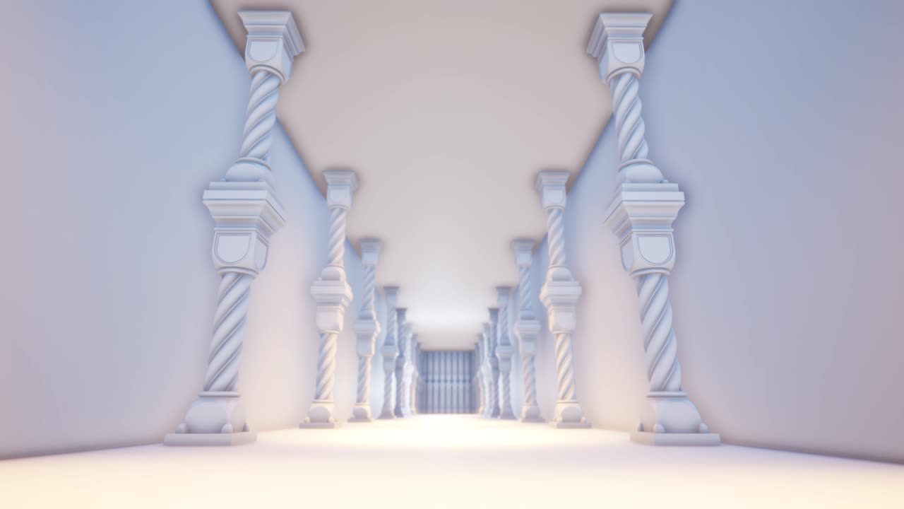 기둥이 있는 빈 복도 궁전