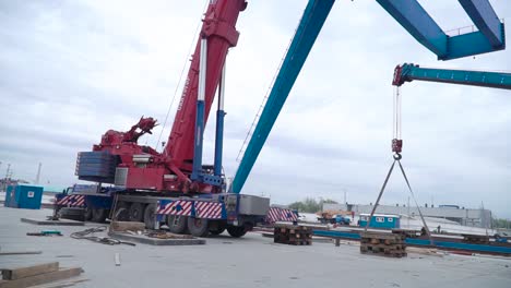 heavy equipment lifting a large structure