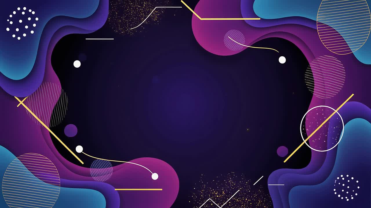 Abstract Fluid Wavy Shapes Background with Geometric Elements