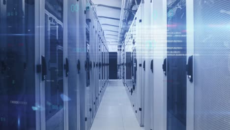 animación del procesamiento de datos en la sala de servidores