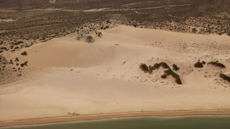 aerial flight over dunes sea beaches