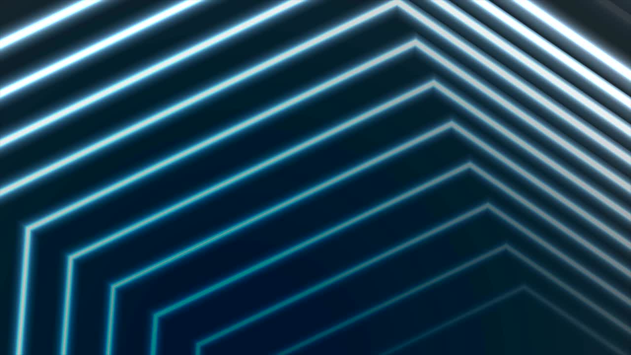 líneas de láser brillantes de neón azul animación de video abstracta