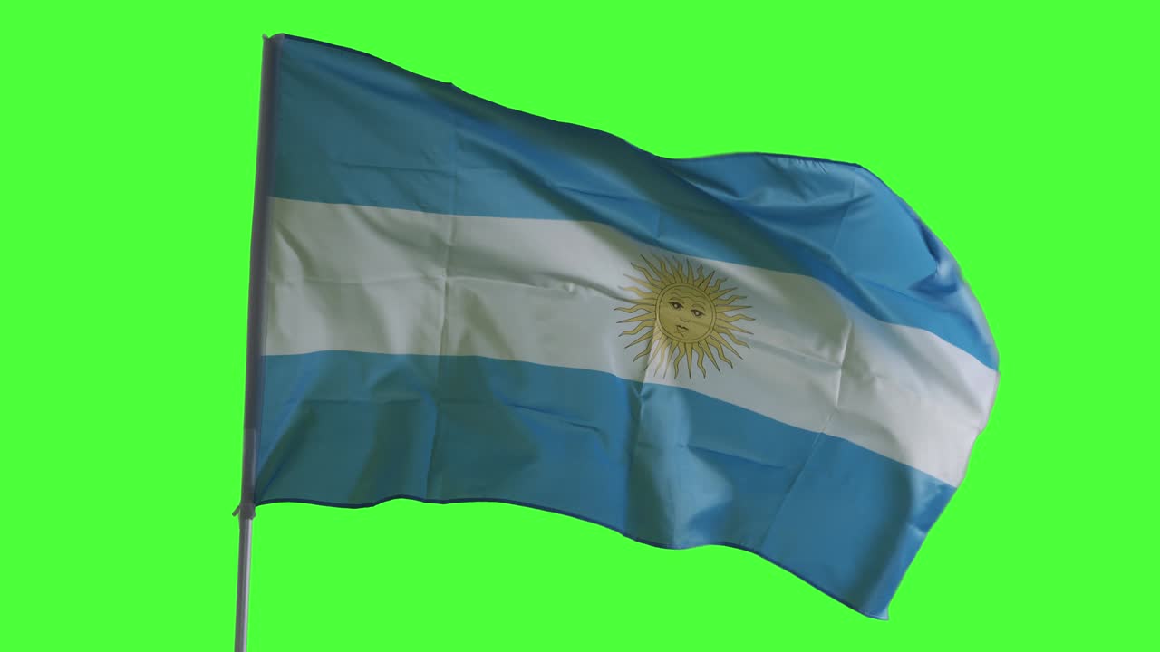 bandera argentina revoloteando en el estudio