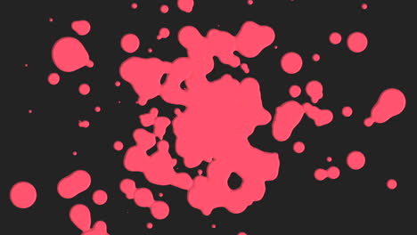 Abstract-flowing-red-liquid-and-splashes-spots-on-black-gradient