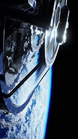 una estación espacial en órbita alrededor de la tierra
