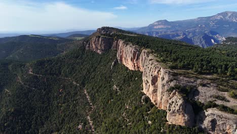 aerial view of a majestic mountain cliff