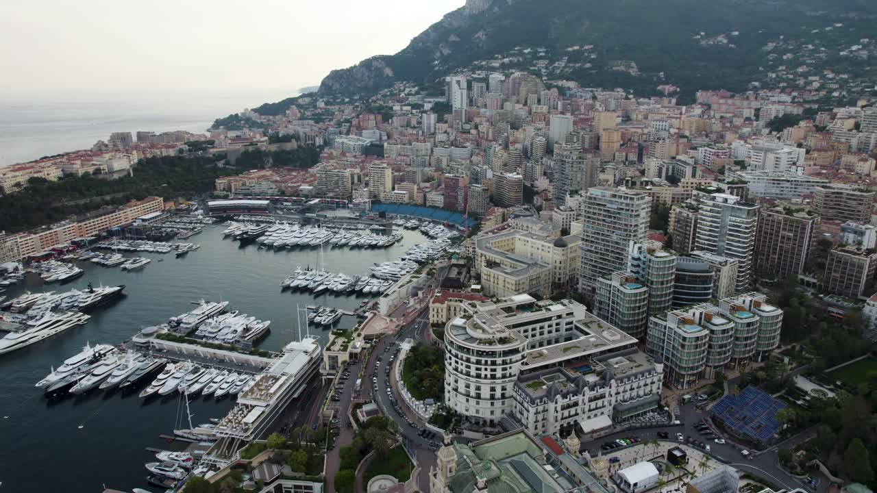 모나코 시의 멋진 공중 풍경, 유럽의 여행지