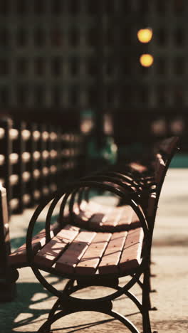 empty park bench in the city