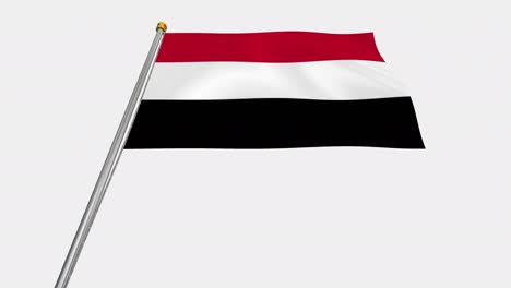 loop video of yemen flag  fluttering in the wind, slow motion video of 4k , with alpha channel