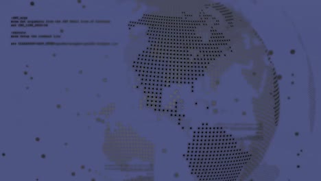 Animation-Des-Globus-Und-Der-Datenverarbeitung-Auf-Violettem-Hintergrund