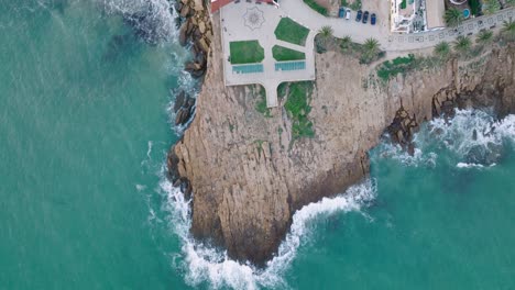 birds eye view over miradouro da luz with it's ocean sight near to praya da luz in the portuguese algarve region