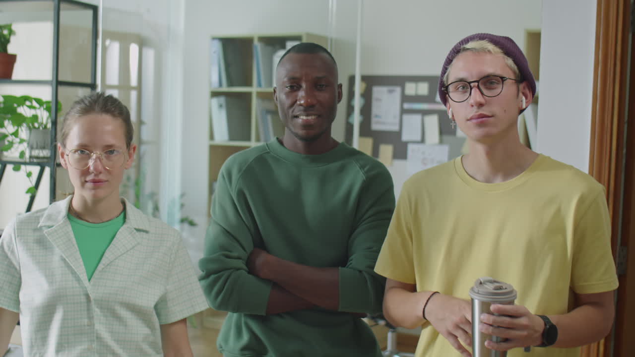 Portrait of Multiethnic Gen Z Business Team in Office