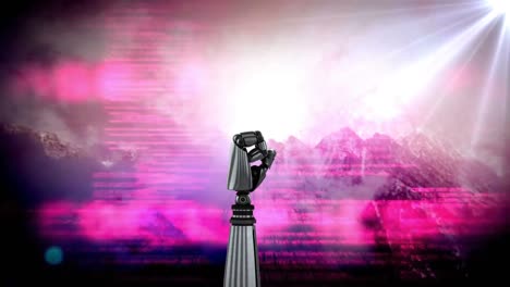 animación del brazo del robot con códigos de interfaz
