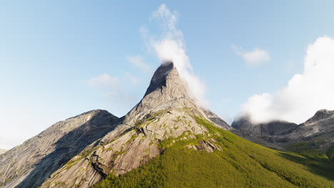 picturesque view of stetind, norway's national mountain during autumn