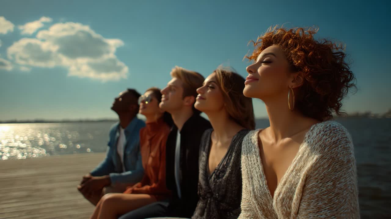 Group of people enjoying the scenery