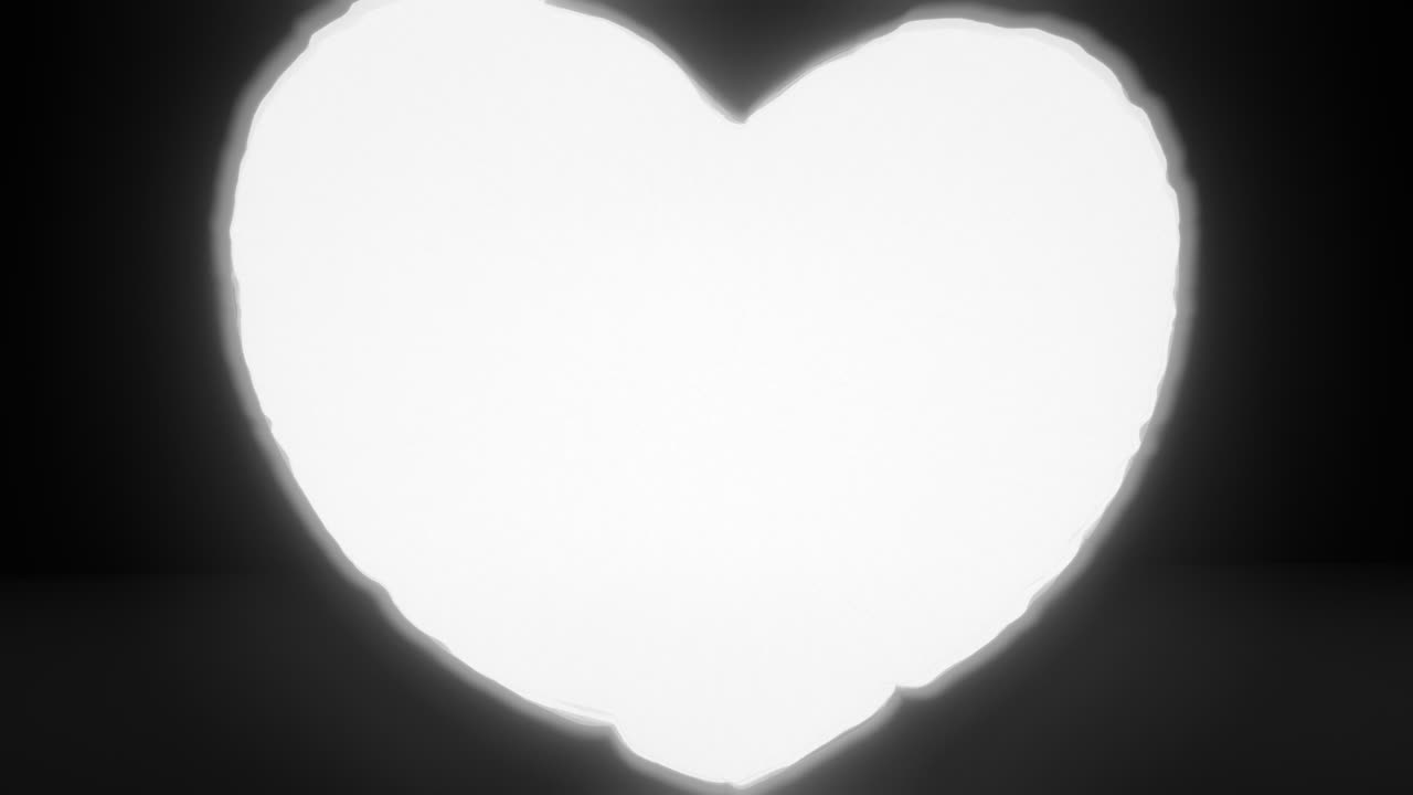 White energy heart shapes on a dark background