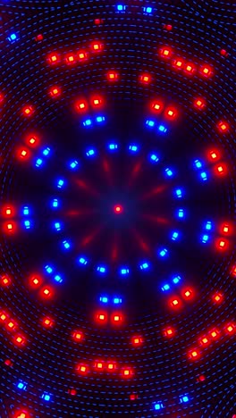 circular light with blue and red lights. kaleidoscope vj loop vertical