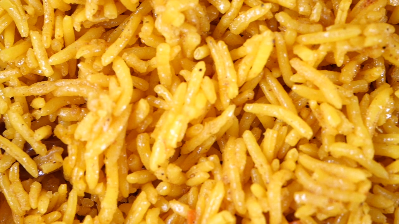 Close-up of Delicious Yellow Basmati Rice in a Bowl