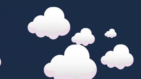 animación de nubes sobre un fondo azul