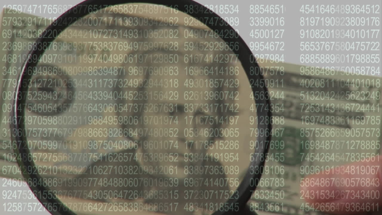 한 달러 지폐 를 검사 하는 것