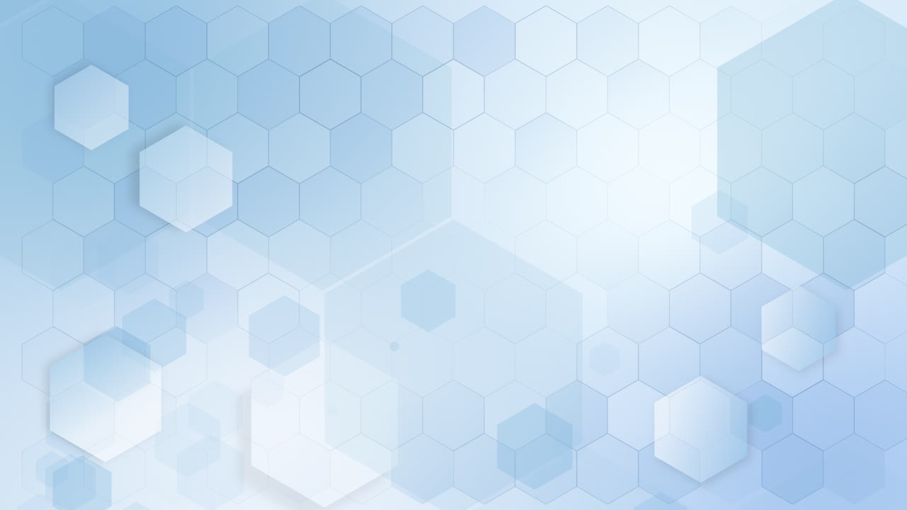 Wabenmuster. Blauer geometrischer abstrakter Sechseckgitter-Hintergrund in Endlosschleife. Bewegtgrafik.