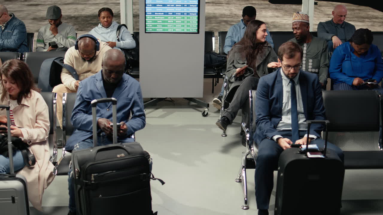 Befriending, traditional clothing and woman in airport with man travelling