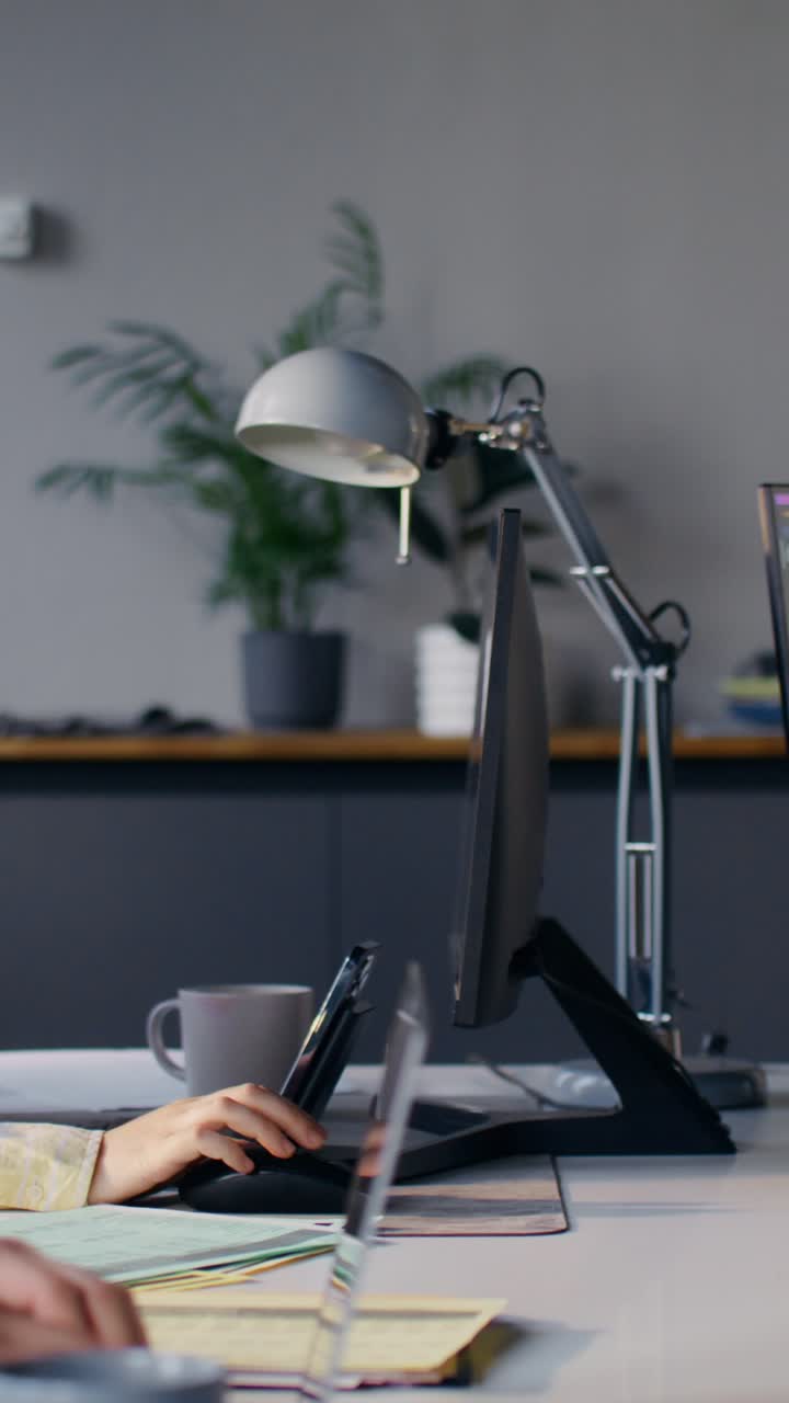 Modern Office Workspace with People and Technology