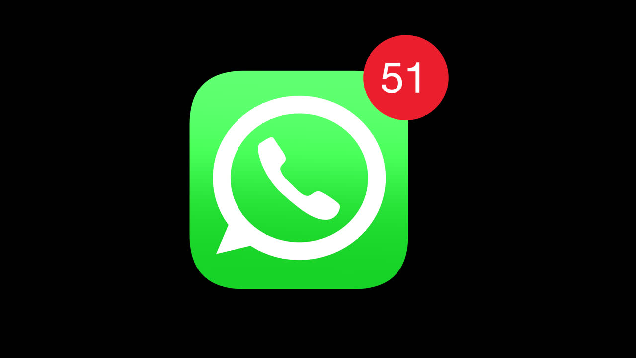 Mobile phone app icon shows missed calls counter rising black screen