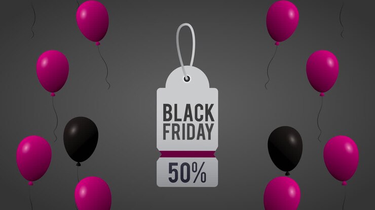 sale black friday clearance with balloons helium and tag